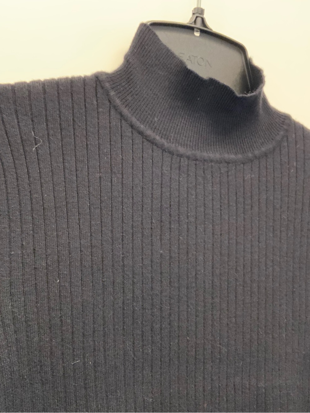 mat. Black Ribbed Mock-Neck Sweater with Waist Buckle - Picture 3 of 7
